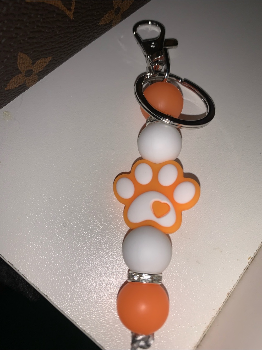 Silicone Paw Bead bag Charm Keychain